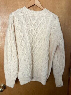Sezane Ivory Knit Sweater